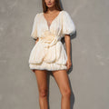 Floral Ruffle Patchwork Design Short-Sleeve Tutu Dress