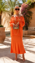 Off Shoulder Chiffon Two Piece Maxi Dress Set
