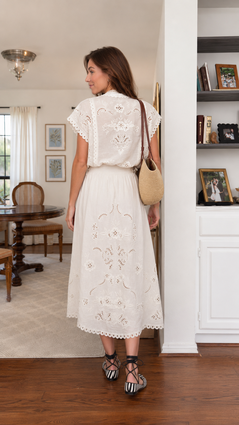 Eyelet Embroidery Two Piece Set