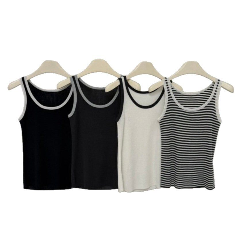 Casual Commuter Classic Striped Slightly Stretchy Base-Layer Tank Top