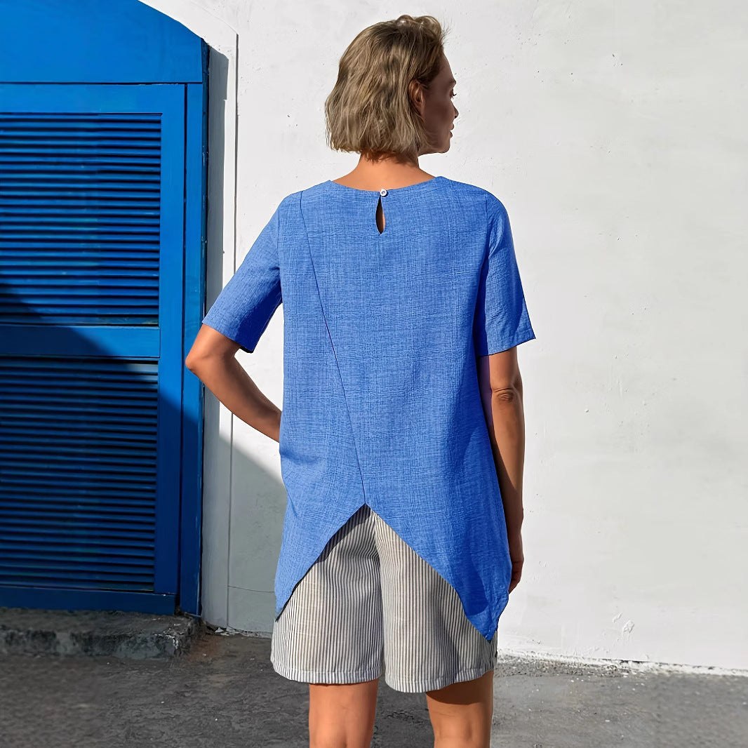 Women's Casual Loose Round Neck Short Sleeve