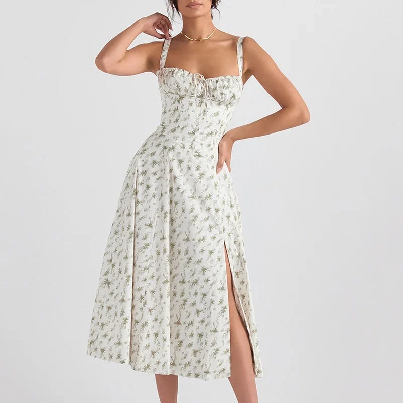 Comfortable Beauty-No Underwire-Print Bustier Sundress