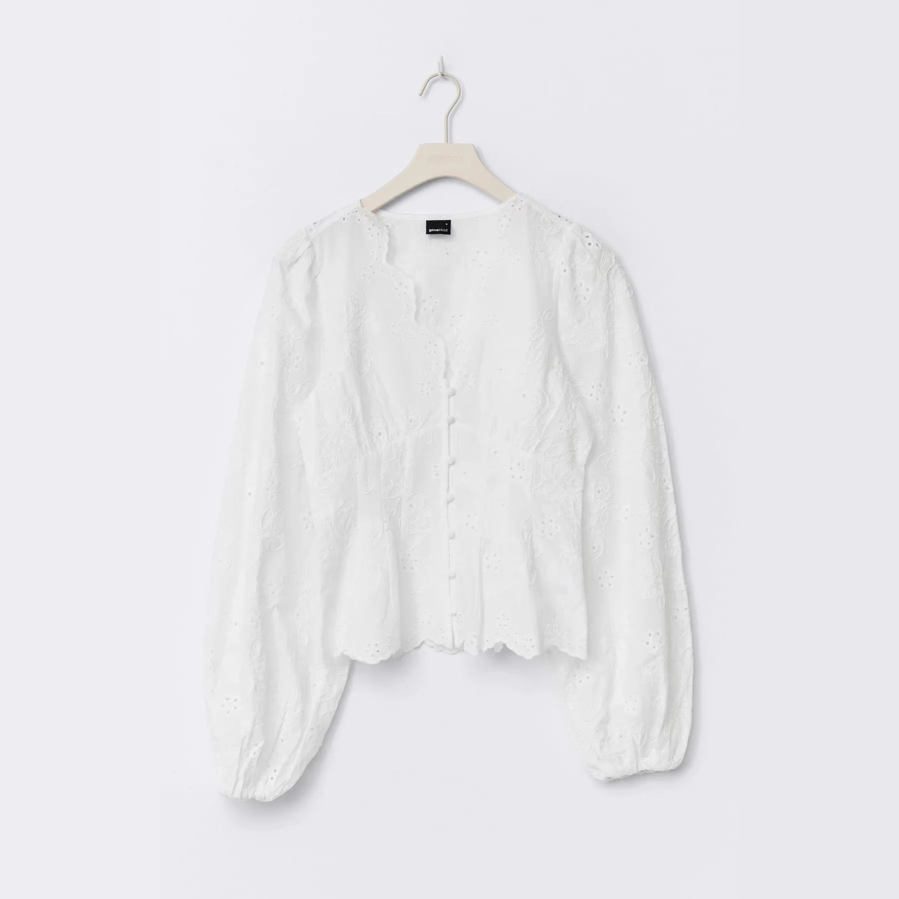 Lace-trimmed Casual Solid-color Women's Shirt