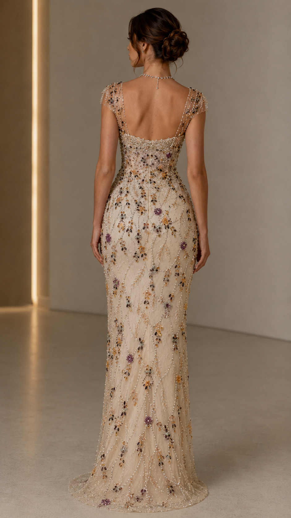 Celestia Beaded Evening Gown