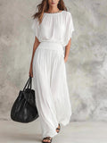 Flowy Elastic Waist Maxi Dress