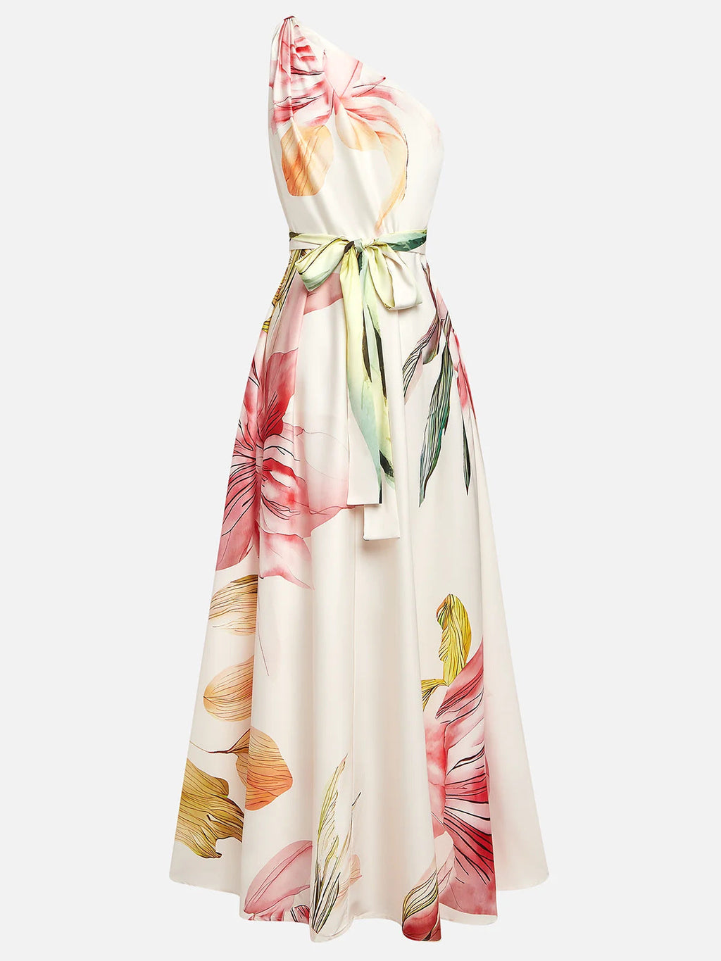 Elegant Floral Halter Maxi Dress