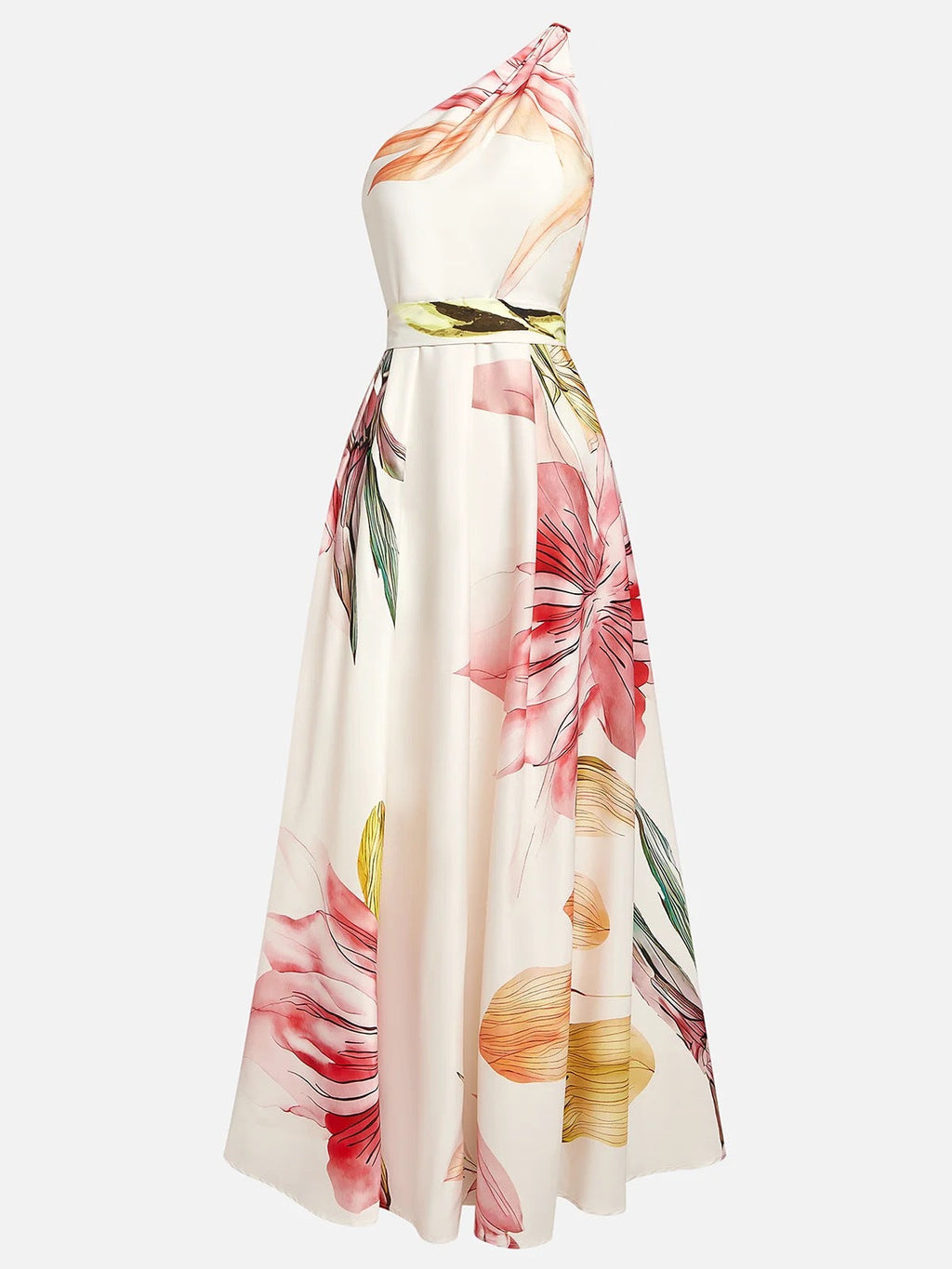 Elegant Floral Halter Maxi Dress