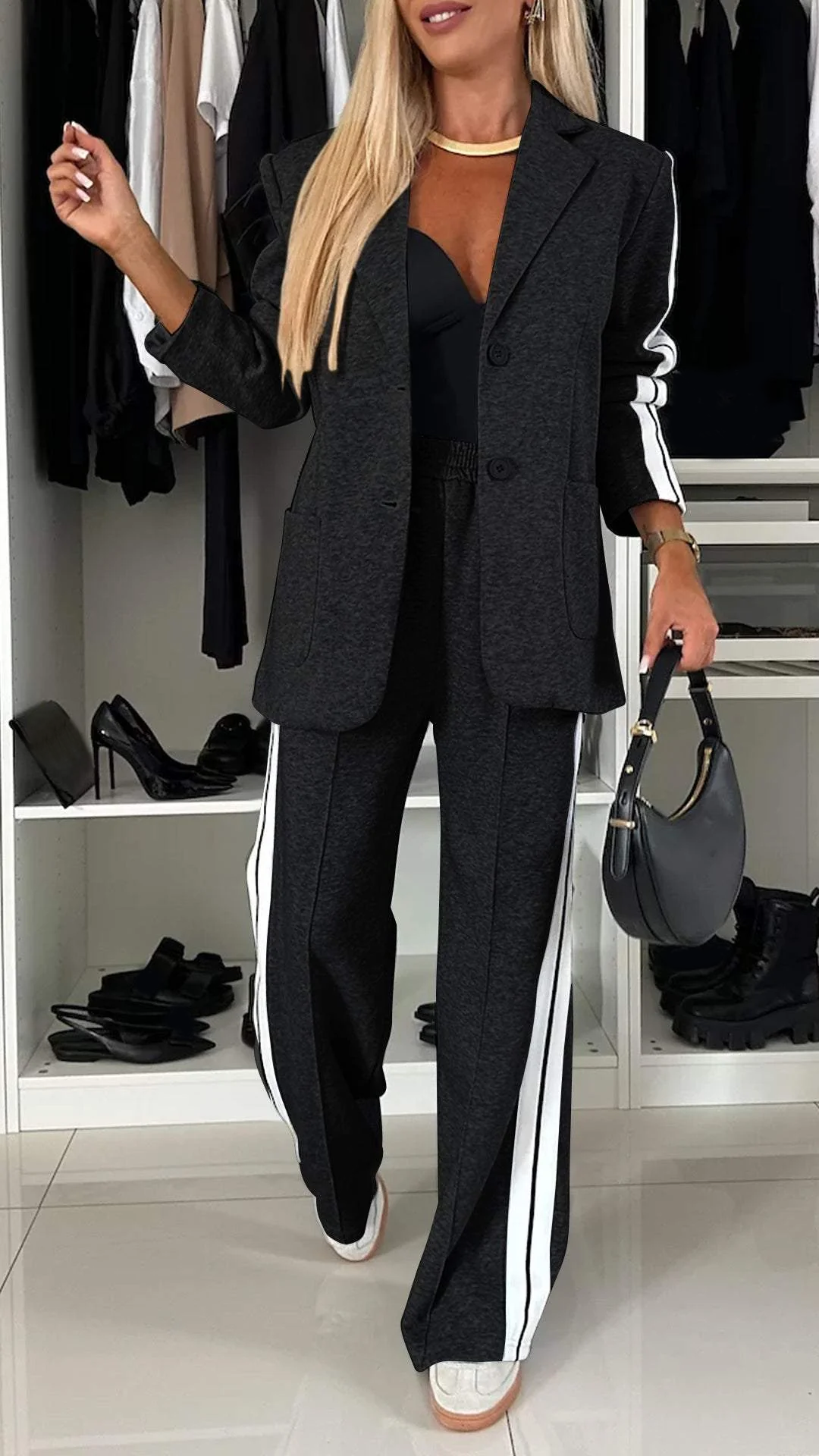 Lapel Long Sleeve Casual Suit