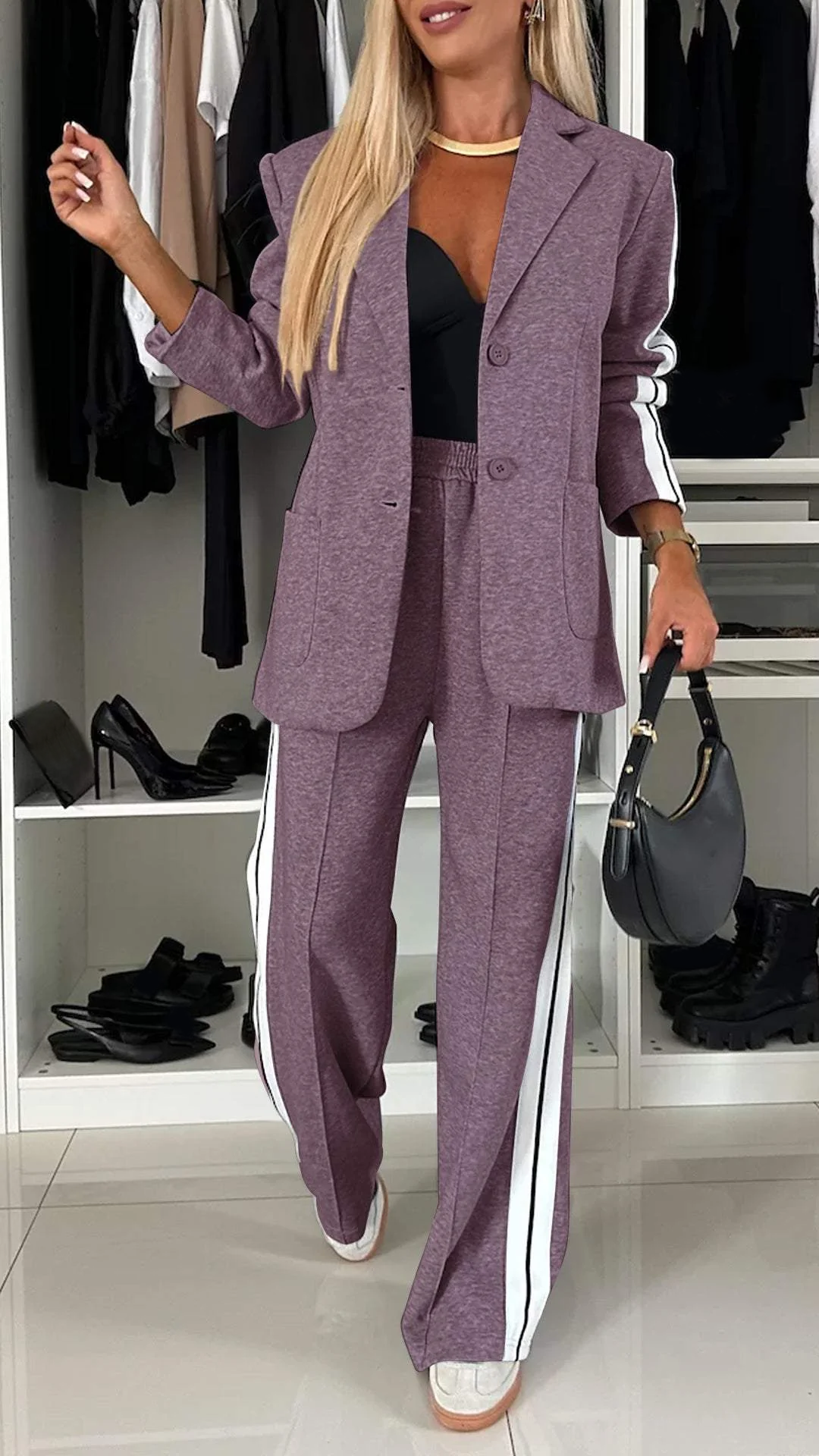 Lapel Long Sleeve Casual Suit