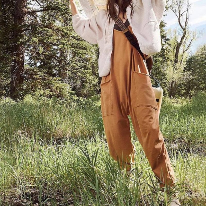 Wide Leg Jumpsuit With Pockets - Rakkiss