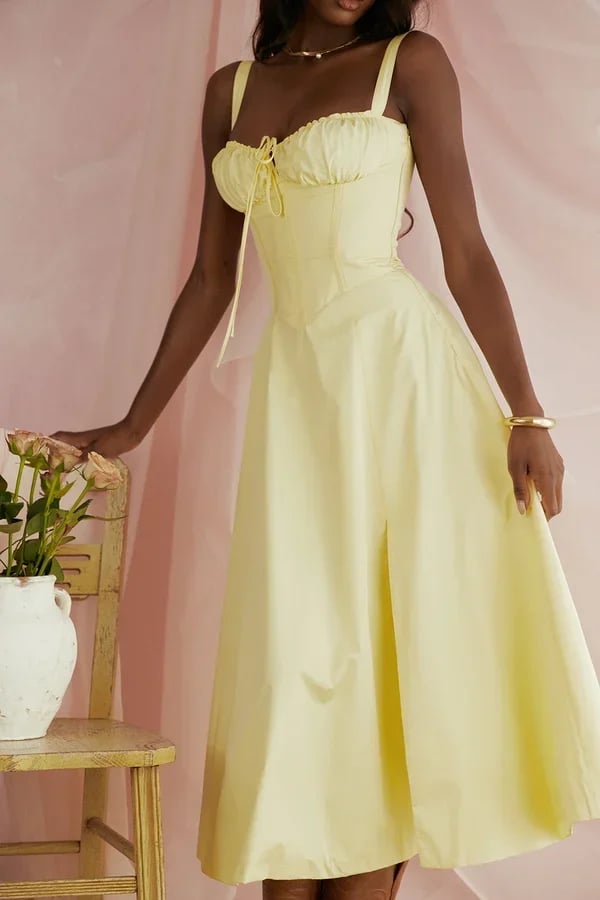 Comfortable Beauty-No Underwire-Print Bustier Sundress