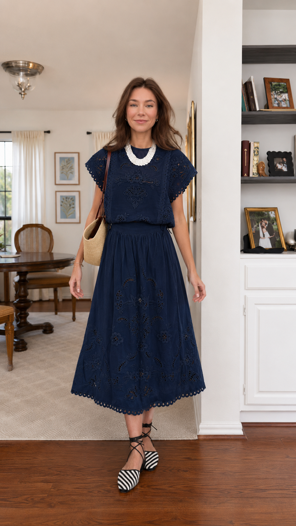 Eyelet Embroidery Two Piece Set