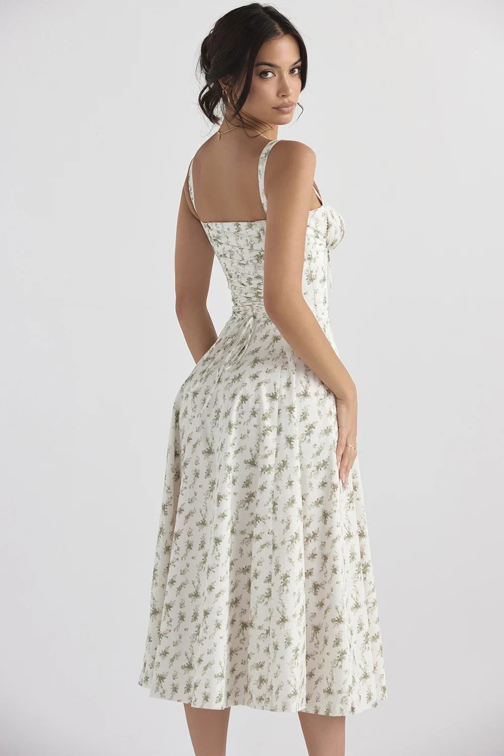 Comfortable Beauty-No Underwire-Print Bustier Sundress