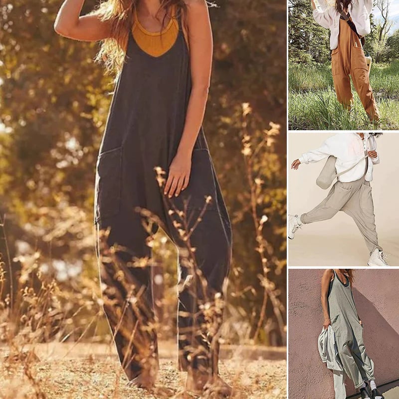 Wide Leg Jumpsuit With Pockets - Rakkiss