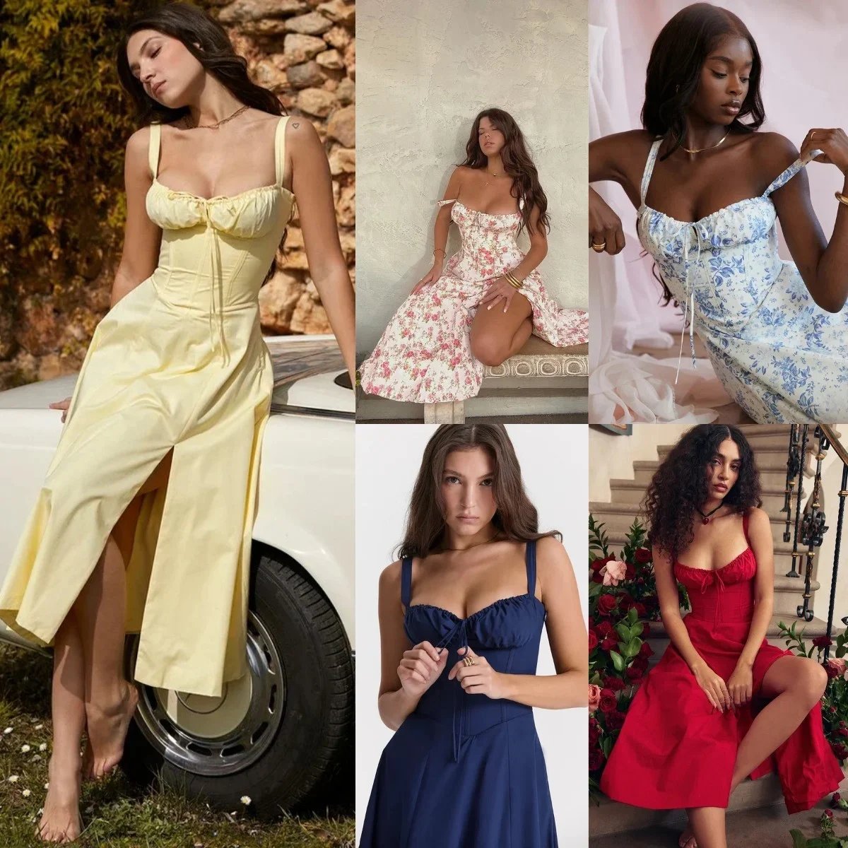 Comfortable Beauty-No Underwire-Print Bustier Sundress