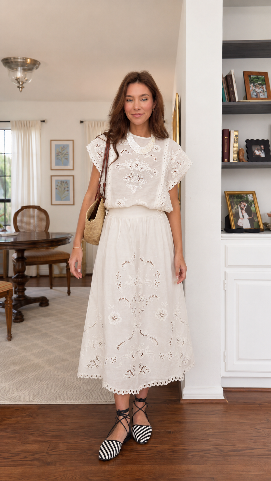 Eyelet Embroidery Two Piece Set